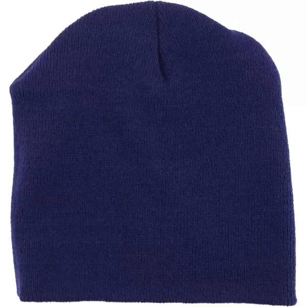 imageTrendy Apparel Shop Made in USA Short Acrylic Knit Winter Beanie HatNavy