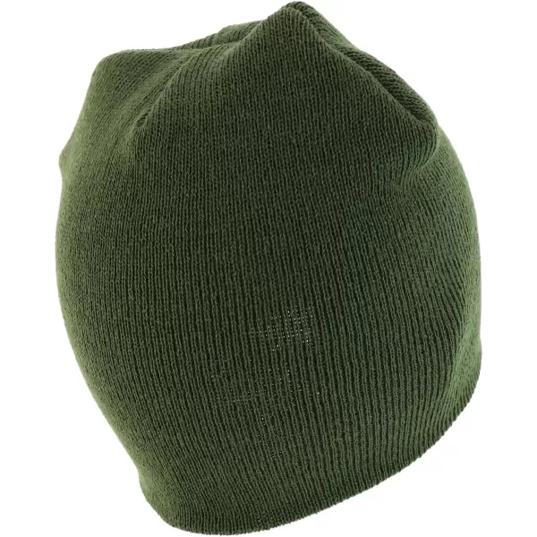 imageTrendy Apparel Shop Made in USA Short Acrylic Knit Winter Beanie HatOlive