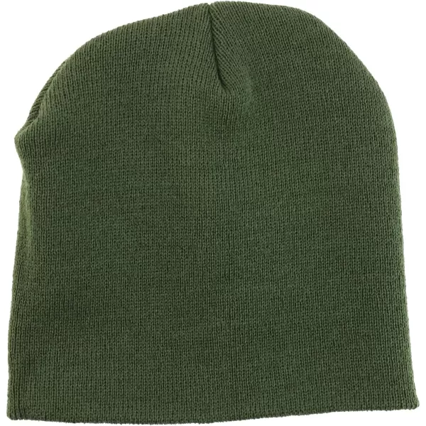 imageTrendy Apparel Shop Made in USA Short Acrylic Knit Winter Beanie HatOlive