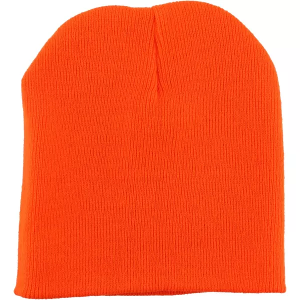 imageTrendy Apparel Shop Made in USA Short Acrylic Knit Winter Beanie HatOrange