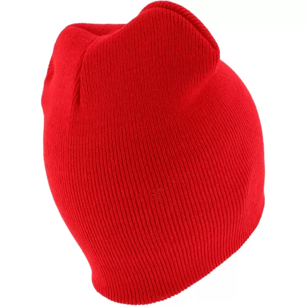 imageTrendy Apparel Shop Made in USA Short Acrylic Knit Winter Beanie HatRed