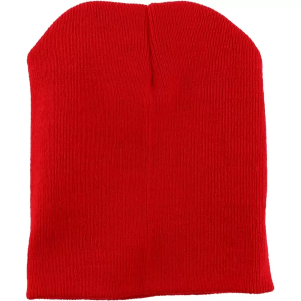 imageTrendy Apparel Shop Made in USA Short Acrylic Knit Winter Beanie HatRed