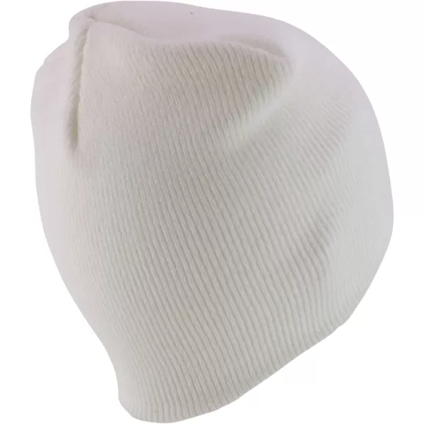 imageTrendy Apparel Shop Made in USA Short Acrylic Knit Winter Beanie HatWhite