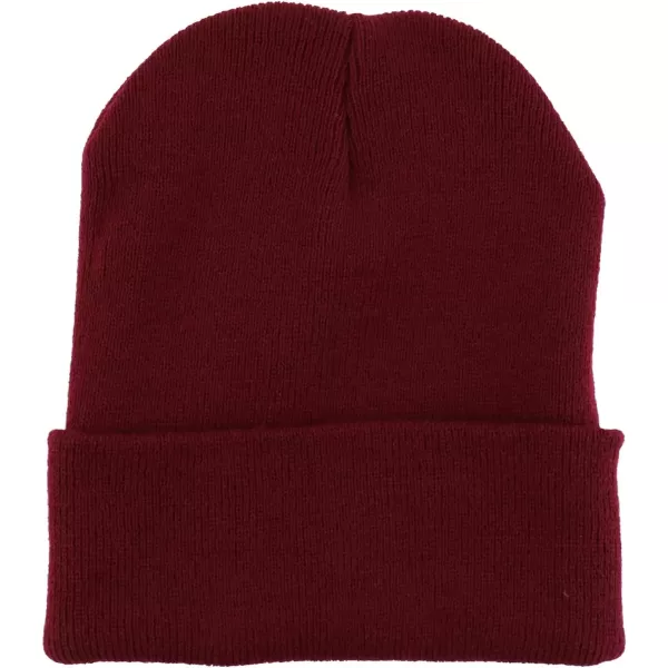 imageTrendy Apparel Shop Made in USA Winter Cuff Folded Long BeanieBurgundy