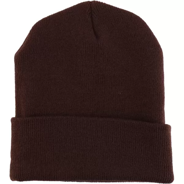imageTrendy Apparel Shop Made in USA Winter Cuff Folded Long BeanieDark Brown