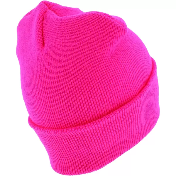 imageTrendy Apparel Shop Made in USA Winter Cuff Folded Long BeanieHot Pink
