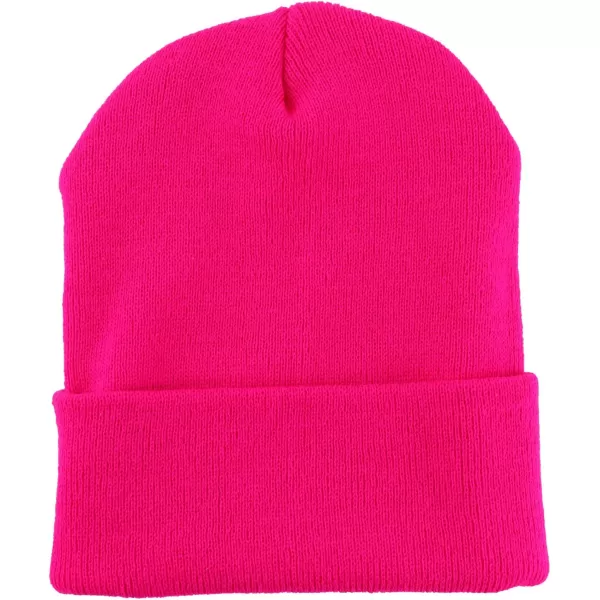 imageTrendy Apparel Shop Made in USA Winter Cuff Folded Long BeanieHot Pink