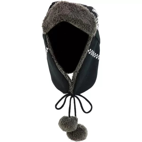 imageTrendy Apparel Shop Soft Fur Winter Snowflake Knit Ear Flaps Trooper Beanie HatBlack