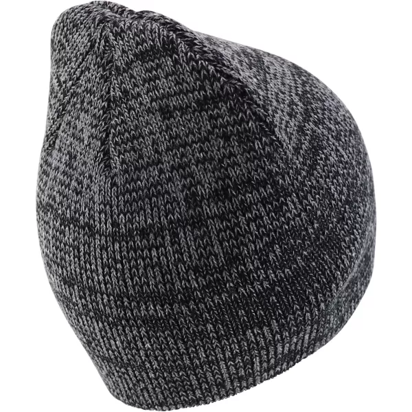 imageTrendy Apparel Shop Thick Acrylic Knit Marled Short BeanieBlack Dark Grey