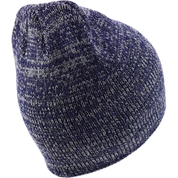 imageTrendy Apparel Shop Thick Acrylic Knit Marled Short BeanieNavy Dark Grey