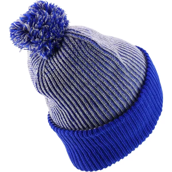 imageTrendy Apparel Shop Thick Warm Winter Speckled Pom Pom Cuffed BeanieGrey Royal