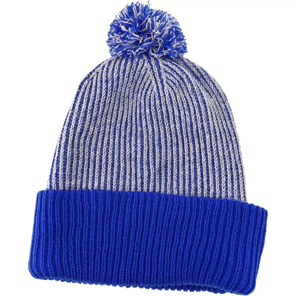 imageTrendy Apparel Shop Thick Warm Winter Speckled Pom Pom Cuffed BeanieGrey Royal