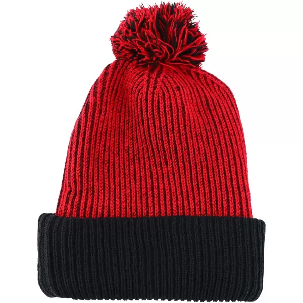 imageTrendy Apparel Shop Thick Warm Winter Speckled Pom Pom Cuffed BeanieRed Black