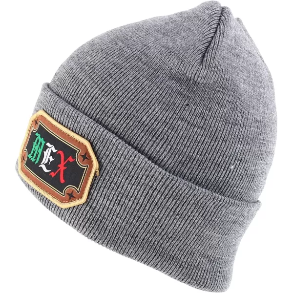 imageTrendy Apparel Shop Warm Knit MEX Patch Cuff BeanieCharcoal