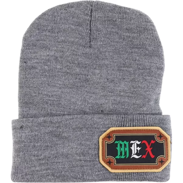 imageTrendy Apparel Shop Warm Knit MEX Patch Cuff BeanieCharcoal