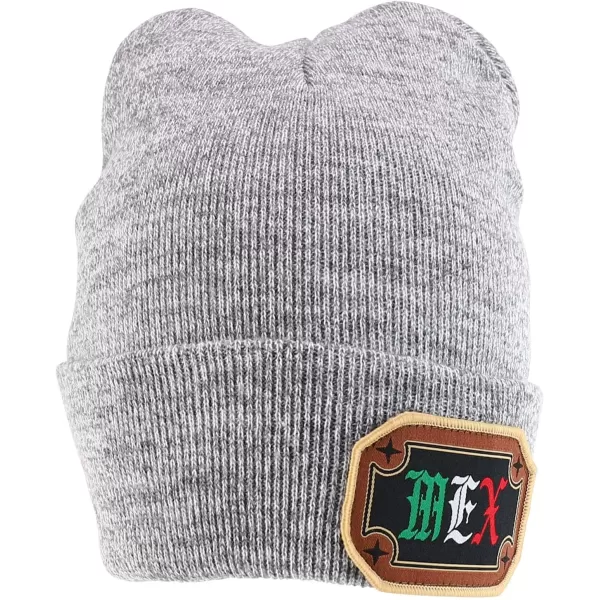 imageTrendy Apparel Shop Warm Knit MEX Patch Cuff BeanieGrey