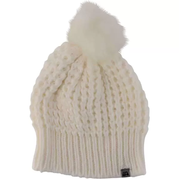 imageTrendy Apparel Shop Warm Soft Cable Knit Faux Fur Pom Pom BeanieWhite