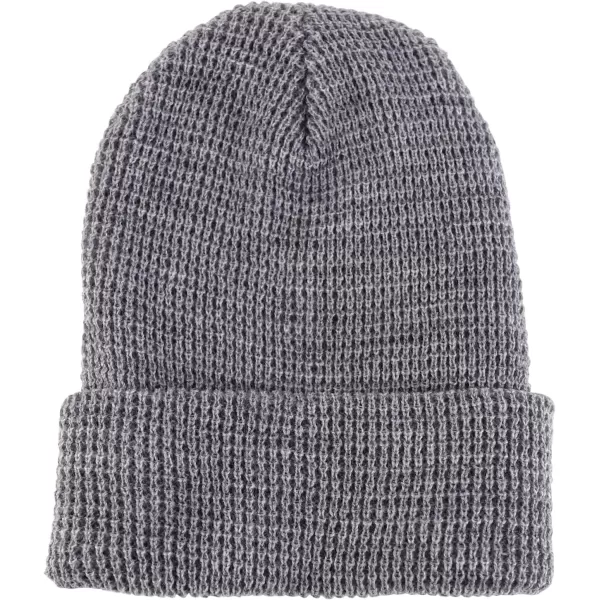 imageTrendy Apparel Shop Warm Waffle Knit Cuff BeanieHeather Grey