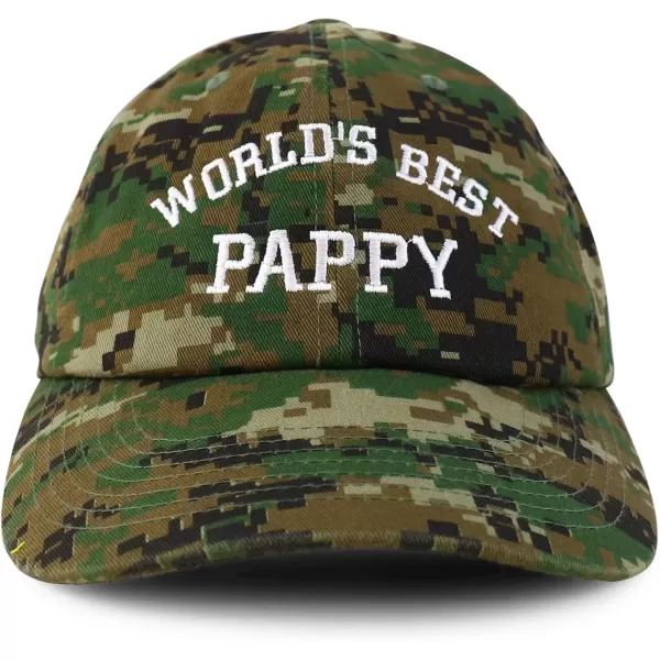 imageTrendy Apparel Shop Worlds Best Pappy Embroidered Low Profile Soft Cotton Baseball CapDigital Green Camo