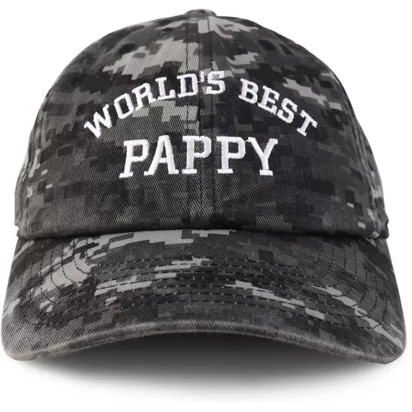 imageTrendy Apparel Shop Worlds Best Pappy Embroidered Low Profile Soft Cotton Baseball CapDigital Night Camo