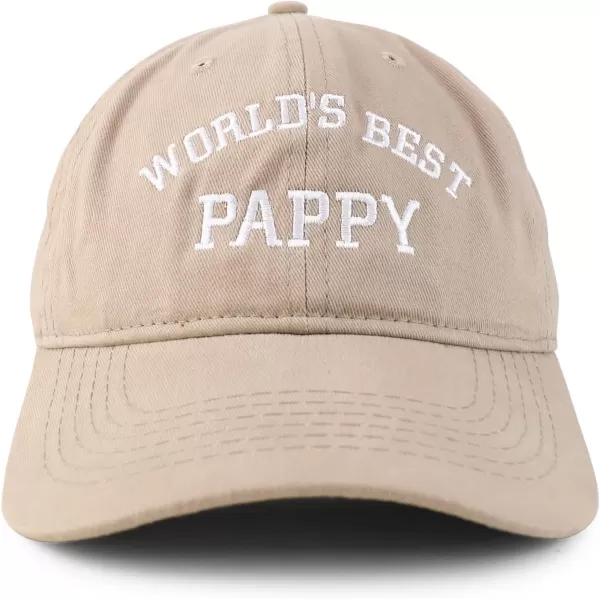 imageTrendy Apparel Shop Worlds Best Pappy Embroidered Low Profile Soft Cotton Baseball CapKhaki