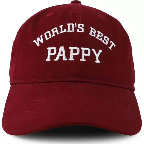 imageTrendy Apparel Shop Worlds Best Pappy Embroidered Low Profile Soft Cotton Baseball CapMaroon