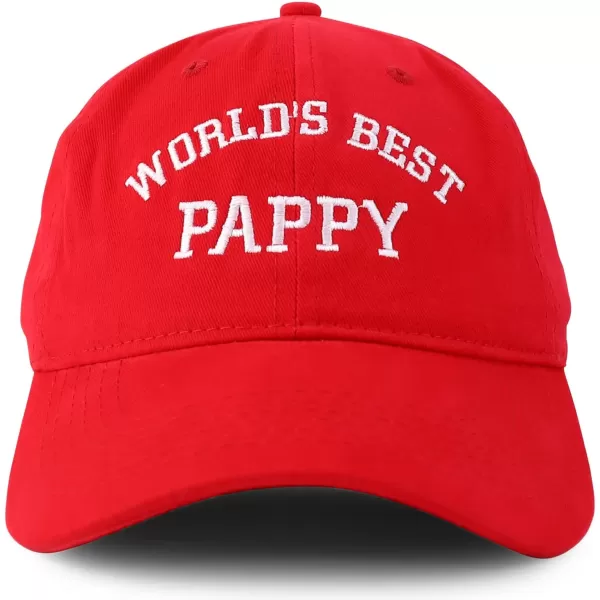 imageTrendy Apparel Shop Worlds Best Pappy Embroidered Low Profile Soft Cotton Baseball CapRed