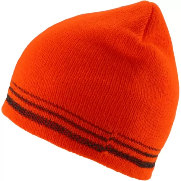 imageTrendy Apparel Shop 3 Reflective Stripes High Visibility Safety Beanie HatSafety Orange