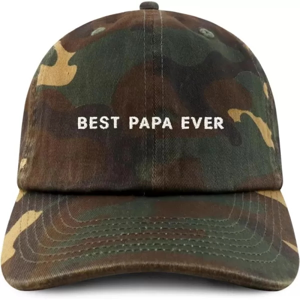 imageTrendy Apparel Shop Best Papa Ever One Line Embroidered Soft Crown 100 Brushed Cotton CapCamo