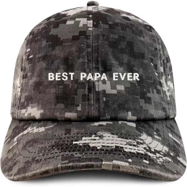 imageTrendy Apparel Shop Best Papa Ever One Line Embroidered Soft Crown 100 Brushed Cotton CapDigital Night Camo