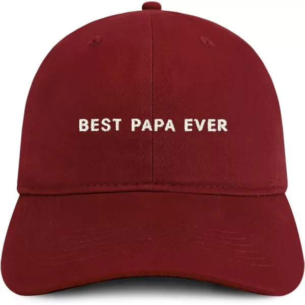 imageTrendy Apparel Shop Best Papa Ever One Line Embroidered Soft Crown 100 Brushed Cotton CapMaroon