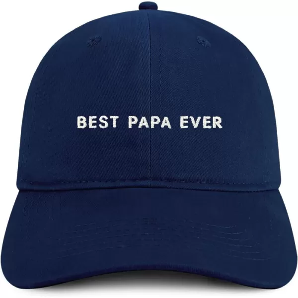 imageTrendy Apparel Shop Best Papa Ever One Line Embroidered Soft Crown 100 Brushed Cotton CapNavy