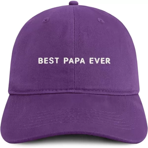 imageTrendy Apparel Shop Best Papa Ever One Line Embroidered Soft Crown 100 Brushed Cotton CapPurple