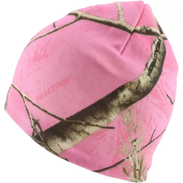 imageTrendy Apparel Shop Hunting Camo Knit Short Beanie with Acrylic LiningPink