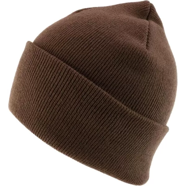imageTrendy Apparel Shop Knitted Acrylic 3 Inches Folded Cuff Solid Winter BeanieBrown
