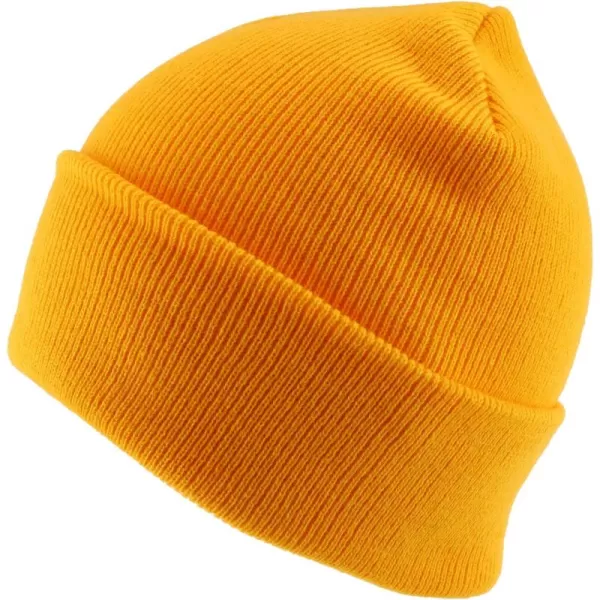 imageTrendy Apparel Shop Knitted Acrylic 3 Inches Folded Cuff Solid Winter BeanieGold