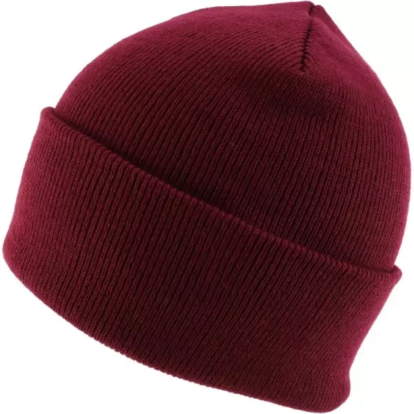 imageTrendy Apparel Shop Knitted Acrylic 3 Inches Folded Cuff Solid Winter BeanieMaroon