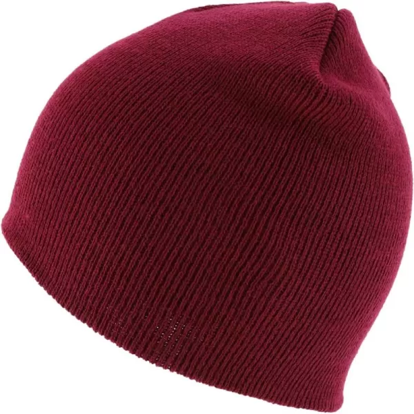 imageTrendy Apparel Shop Made in USA Short Acrylic Knit Winter Beanie HatBurgundy