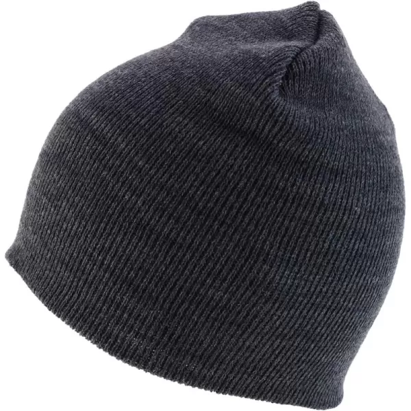 imageTrendy Apparel Shop Made in USA Short Acrylic Knit Winter Beanie HatCharcoal