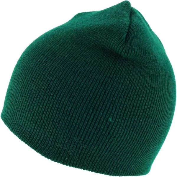 imageTrendy Apparel Shop Made in USA Short Acrylic Knit Winter Beanie HatDark Green