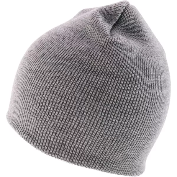 imageTrendy Apparel Shop Made in USA Short Acrylic Knit Winter Beanie HatGrey