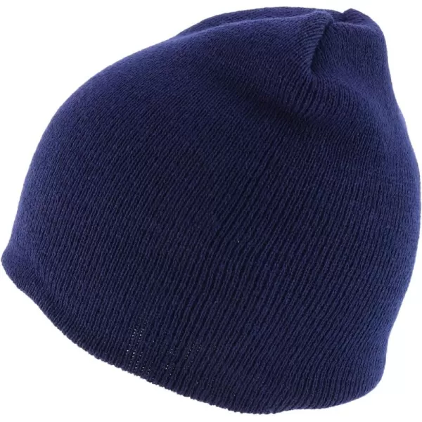 imageTrendy Apparel Shop Made in USA Short Acrylic Knit Winter Beanie HatNavy