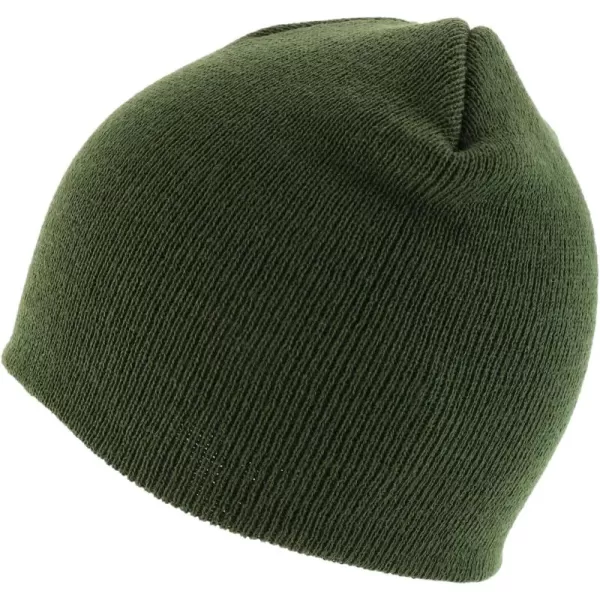 imageTrendy Apparel Shop Made in USA Short Acrylic Knit Winter Beanie HatOlive