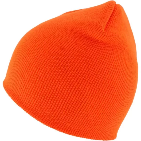 imageTrendy Apparel Shop Made in USA Short Acrylic Knit Winter Beanie HatOrange