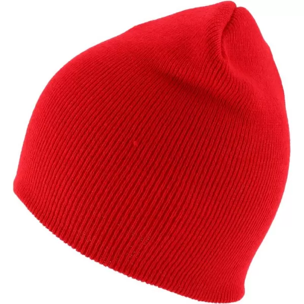 imageTrendy Apparel Shop Made in USA Short Acrylic Knit Winter Beanie HatRed