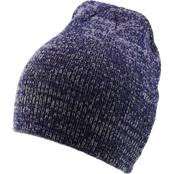 imageTrendy Apparel Shop Thick Acrylic Knit Marled Short BeanieNavy Dark Grey