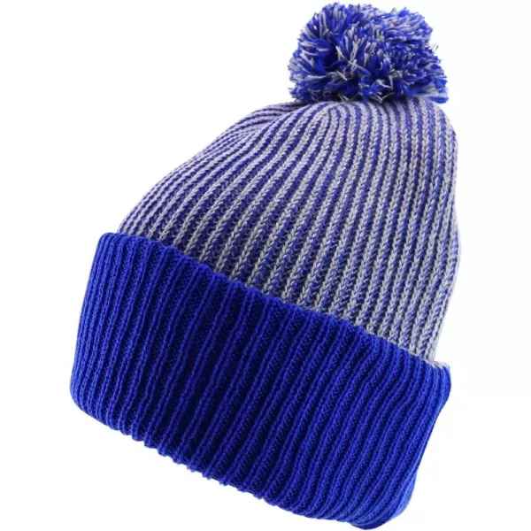 imageTrendy Apparel Shop Thick Warm Winter Speckled Pom Pom Cuffed BeanieGrey Royal