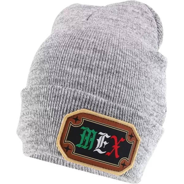 imageTrendy Apparel Shop Warm Knit MEX Patch Cuff BeanieGrey