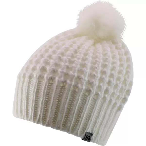 imageTrendy Apparel Shop Warm Soft Cable Knit Faux Fur Pom Pom BeanieWhite