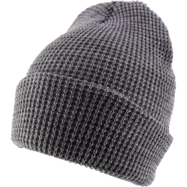 imageTrendy Apparel Shop Warm Waffle Knit Cuff BeanieHeather Grey